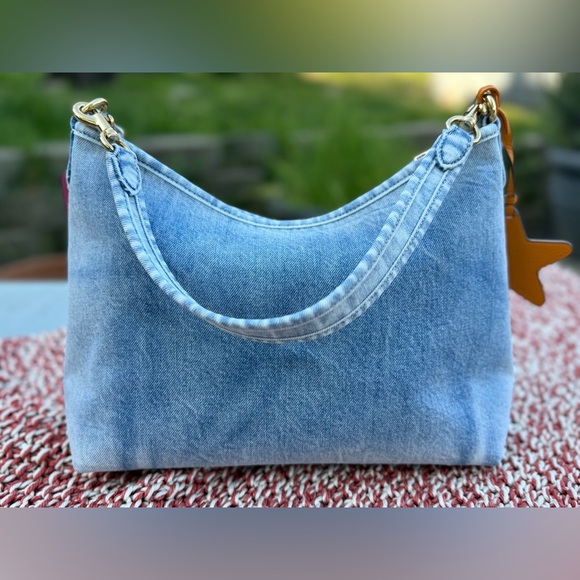 Coach Laurel Shoulder Bag In Loved Denim With Charms. NWT. - Picture 2 of 11